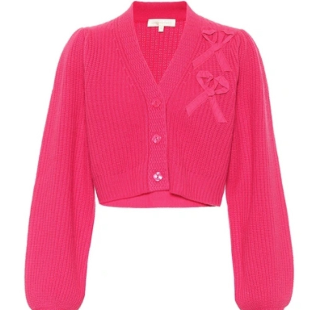 LoveShackFancy Avignon cashmere bow cardigan - Picture 8 of 8